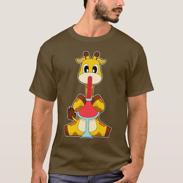 Giraffe Red wine T-Shirt (Front)
