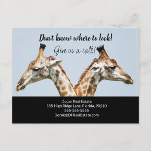 Giraffe referral client real estate marketing sell postcard