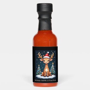 Giraffe Reindeer Hat Santa Christmas Tree Funny Xm Hot Sauces