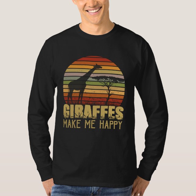 Giraffe Retro Fauna Africa Wild animal on safari S T-Shirt (Front)