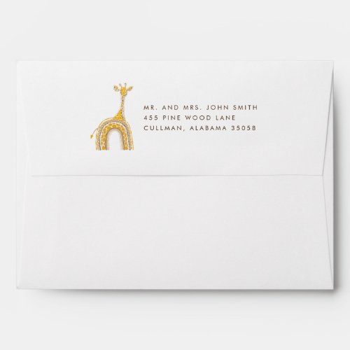 Giraffe Return Address on Back Flap Envelope