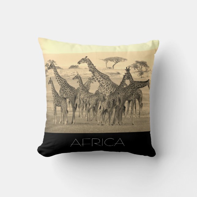 giraffe reversible throw pillow (Front)