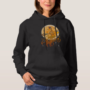 Giraffe Ride Witch Shotgun Moon Vintage Giraffe Ha Hoodie