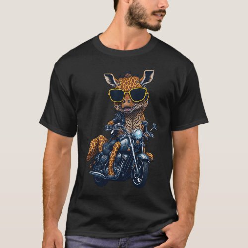 Giraffe Riding A Motor Scooter T_Shirt