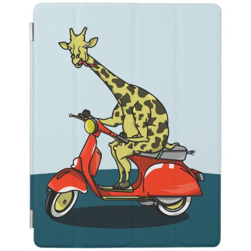 Giraffe riding a motorcycle motorbike iPad smart cover