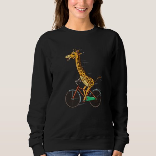 Giraffe Riding Bicycle Sweatshirt