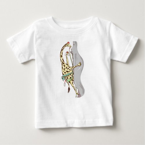 Giraffe Rock climbing Baby T_Shirt