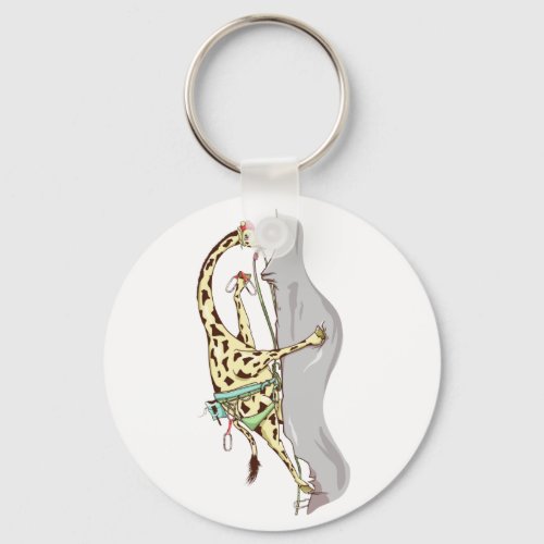 Giraffe Rock climbing Keychain