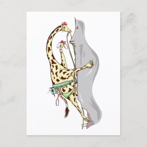 Giraffe Rock climbing Postcard