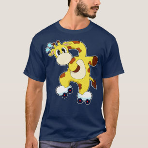 Giraffe Roller skates Inline skating T-Shirt