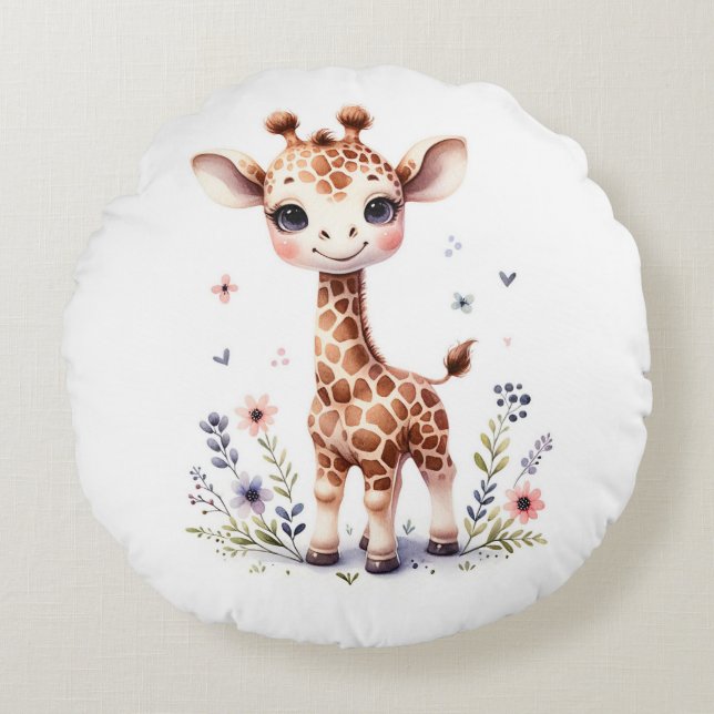 Giraffe  round pillow (Front)