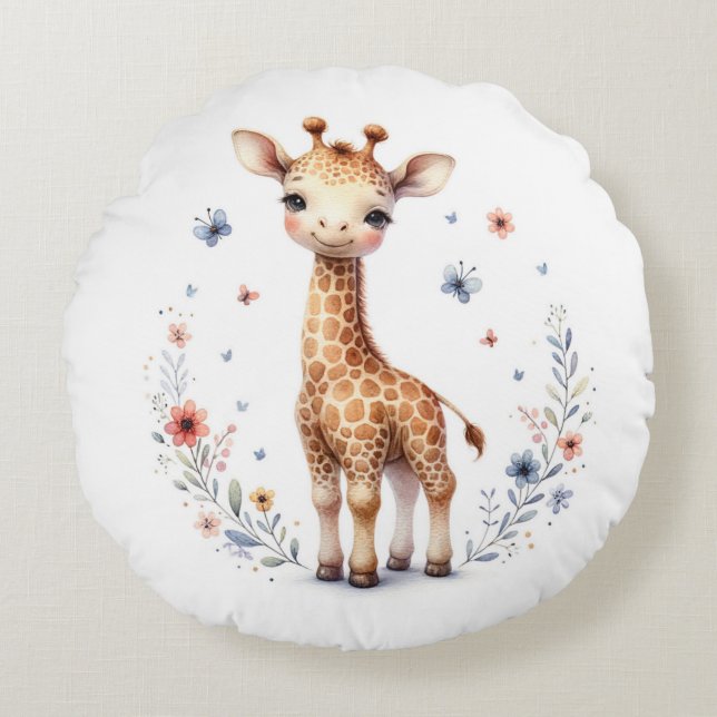 Giraffe  round pillow (Front)