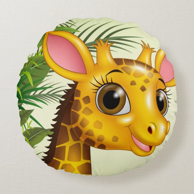 Giraffe Round Pillow (Front)