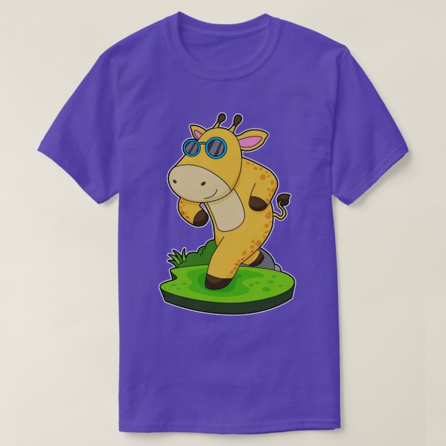 Giraffe Running Glasses T-Shirt (Design Front)