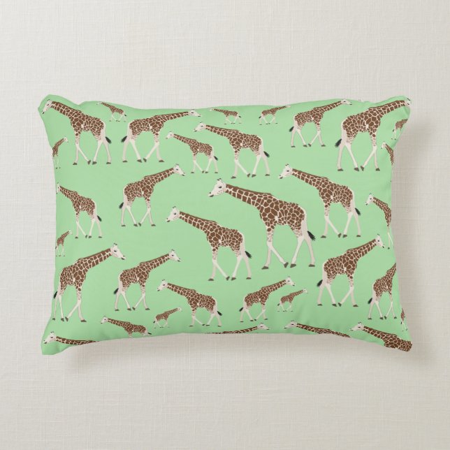 Giraffe Safari Animal Accent Pillow (Front)