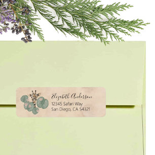 Giraffe Safari Animal Botanical  Label