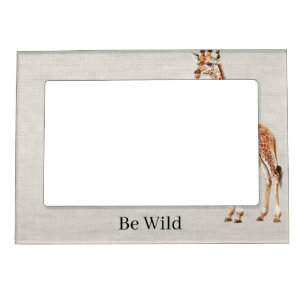 Giraffe Safari Animal Faux Linen Magnetic Frame