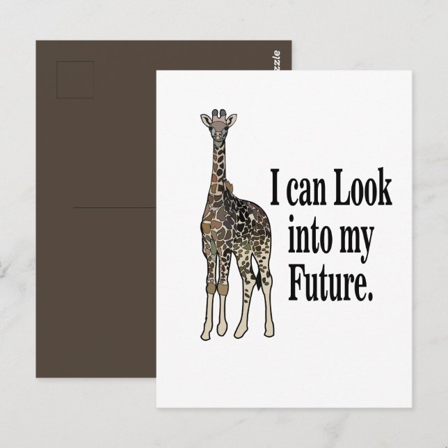 Giraffe Safari Animal Funny Birthday Postcard (Front/Back)