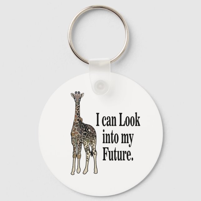 Giraffe Safari Animal Funny  Keychain (Front)