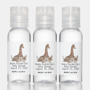Giraffe Safari Animal Gender Neutral Baby Shower Hand Sanitizer
