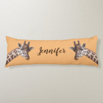 Giraffe Safari Animal Personalized Name Body Pillow
