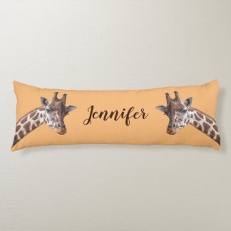 Giraffe Safari Animal Personalized Name Body Pillow