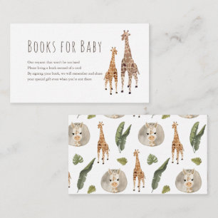 Giraffe Safari Baby Shower Books for Baby Enclosure Card