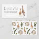 Giraffe Safari Baby Shower Diaper Raffle Ticket Enclosure Card