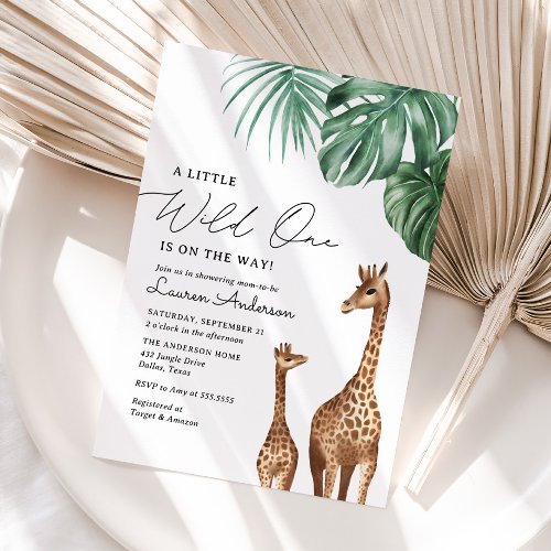 Giraffe Safari Baby Shower Invitation