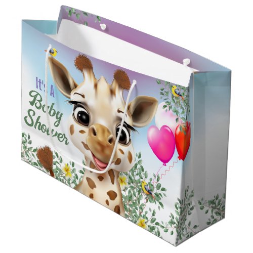 Giraffe Safari Baby Shower Large Gift Bag