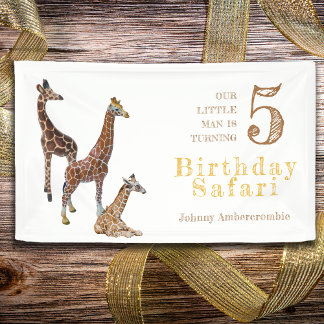 Giraffe Safari Birthday Party Banner