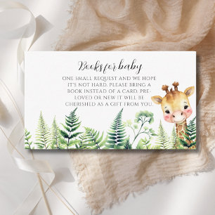 Giraffe Safari Books For Baby Shower  Enclosure Card