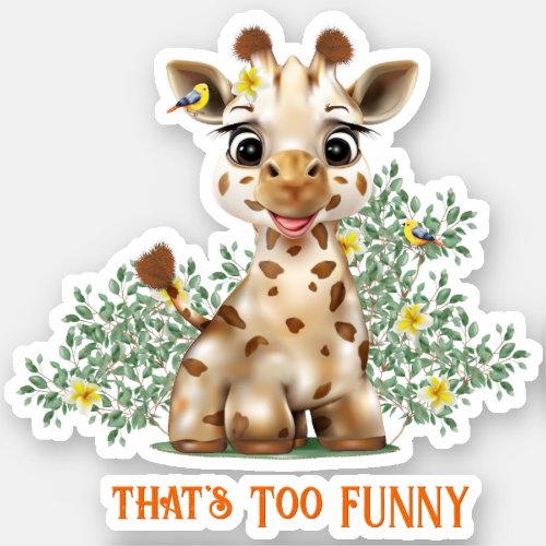 Giraffe Safari  Funny Sticker