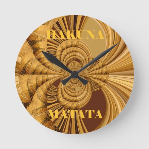 Giraffe Safari  Hakuna Matata woven souvenir art Round Clock