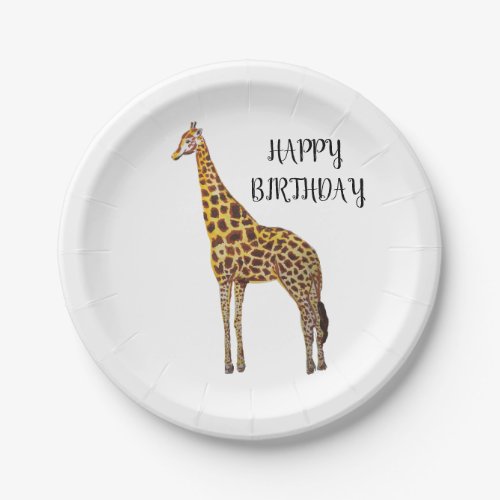 Giraffe Safari Happy Birthday Party Plates