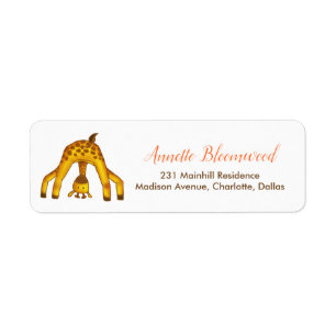 Giraffe Safari Jungle Baby Shower Label