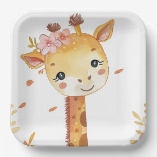"Giraffe Safari Paper Plate" Plates