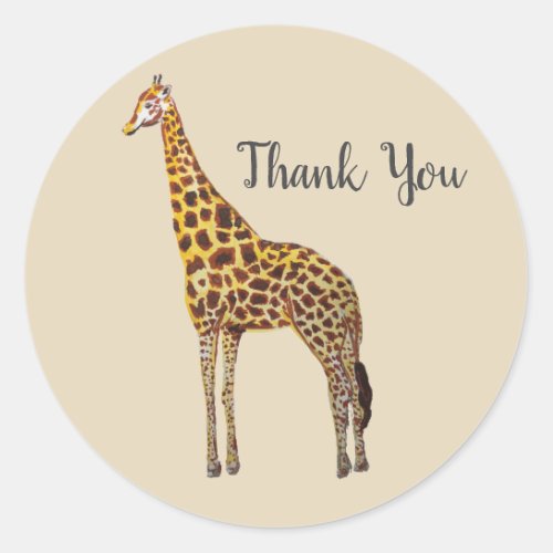 Giraffe Safari Party Thank You Stickers