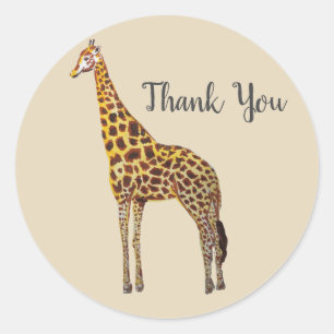 Giraffe Safari Party Thank You Stickers