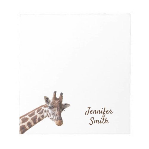 Giraffe Safari Personalized Name Notepad
