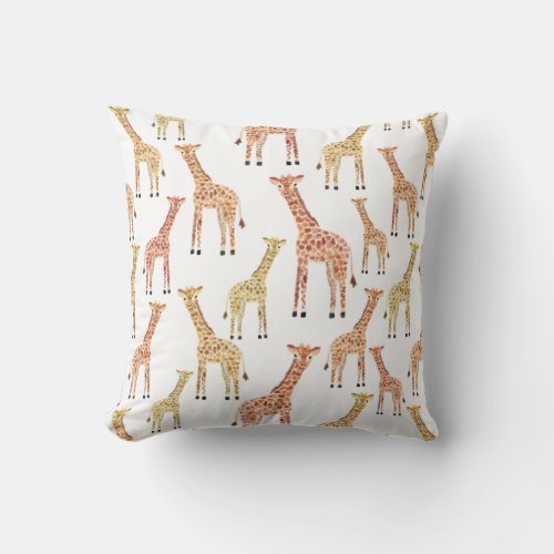 Giraffe Safari Print Throw Pillow