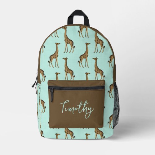 Giraffe Safari Printed Backpack