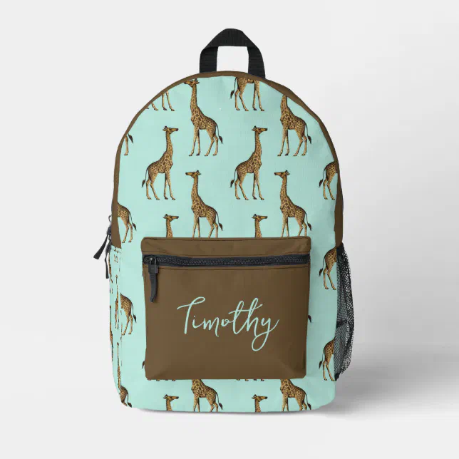 Giraffe Safari Printed Backpack | Zazzle
