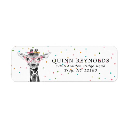 Giraffe Safari  Return Address Label