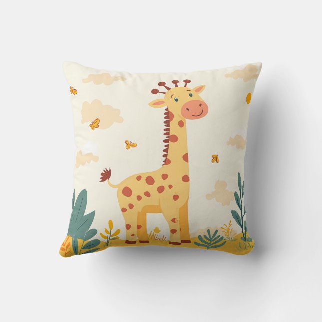 Giraffe Safari Theme Kids Room Nursery Throw Pillow Zazzle