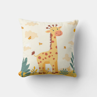 Giraffe Safari Theme Kids Room Nursery Throw Pillow