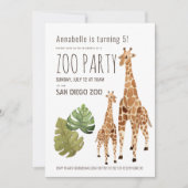 Giraffe Safari Zoo Party Kids Birthday Invitation (Front)