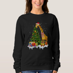 Giraffe Scarf Costume Santa Lights Hat Snow Christ Sweatshirt