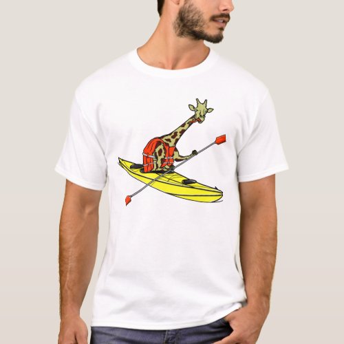 Giraffe sea kayaking T_Shirt