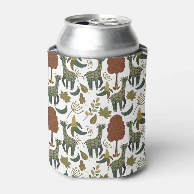 Giraffe seamless pattern | colorful floral pattern can cooler (Can Front)